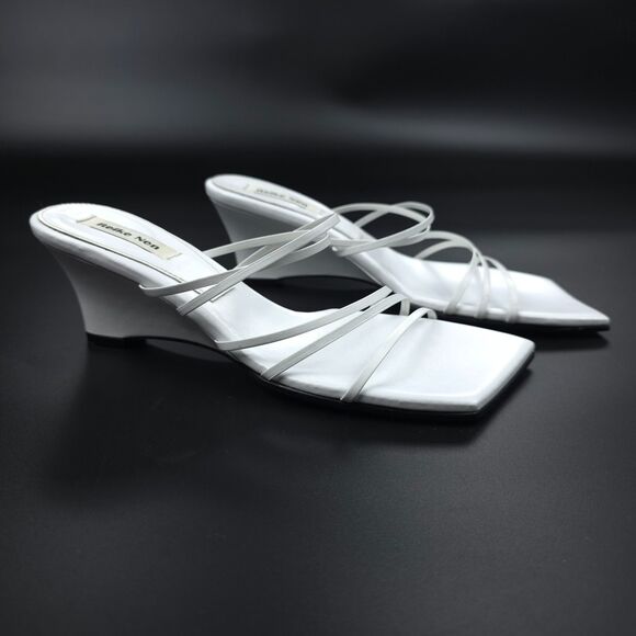 REIKE NEN 5 Strap Wedge Heels White Leather 90s Minimal Y2k Clean Girl Modern 6 - Picture 12 of 12